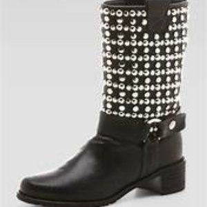 Stuart Weitzman Studded Moto Boot NWT!